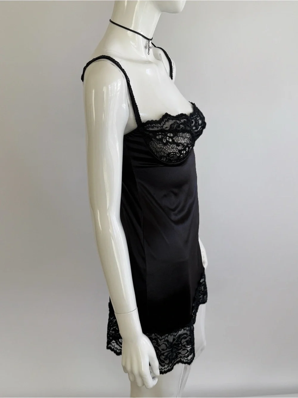 Vintage 90s Victoria’s Secret Gold Label Lace Bustier Slip Dress - Picture 5 of 8